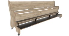 Hoogzit bank 215 cm grey craft oak  Tangara Groothandel voor de Kinderopvang Kinderdagverblijfinrichting